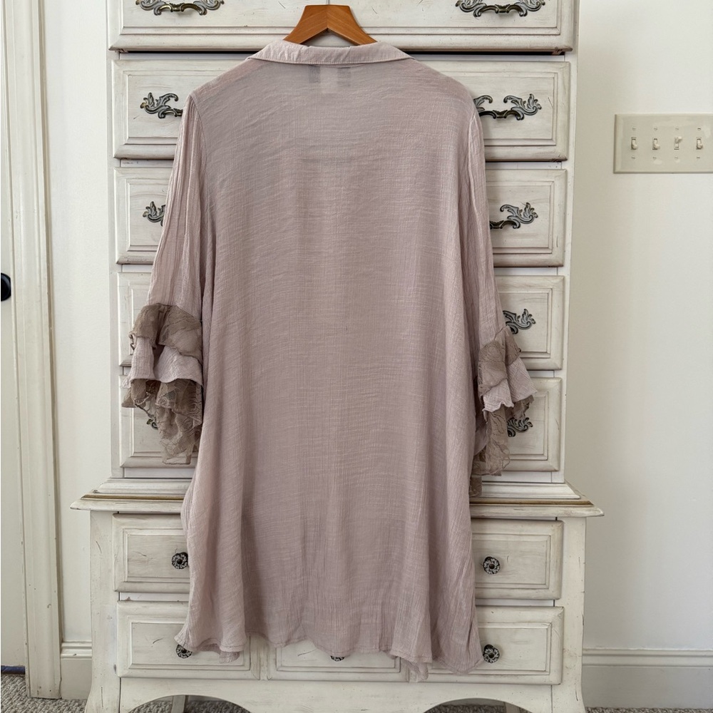 L&B Victorian Boho Gauze Lace Top - Picture 3 of 5